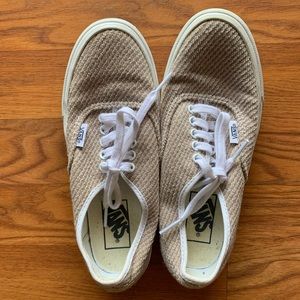 Vans Lace-Up Sneakers in Tweed Tan/White Sz 5